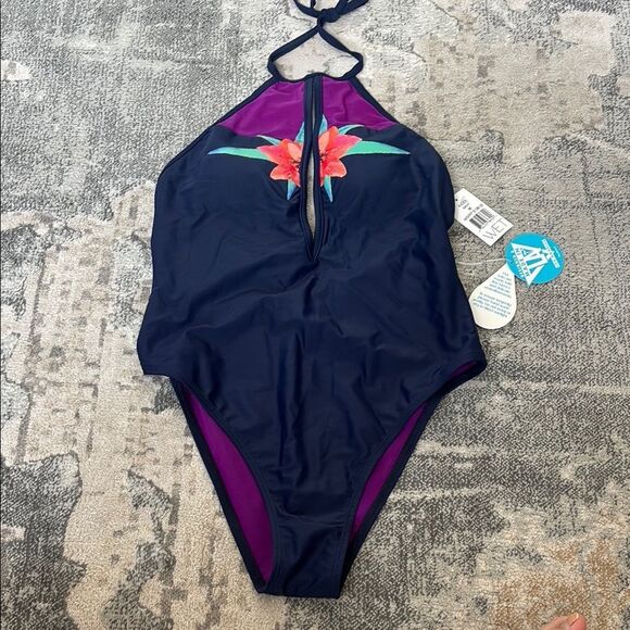 Navy Floral One-Piece Swimsuit